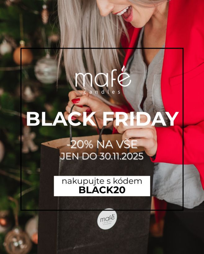 🔥 BLACK FRIDAY – SLEVA 20 % NA VŠE Celý sortiment náš sortiment nyní výhodněji. ✔ ručně vyráběné ✔ 100% přírodní sójový...
